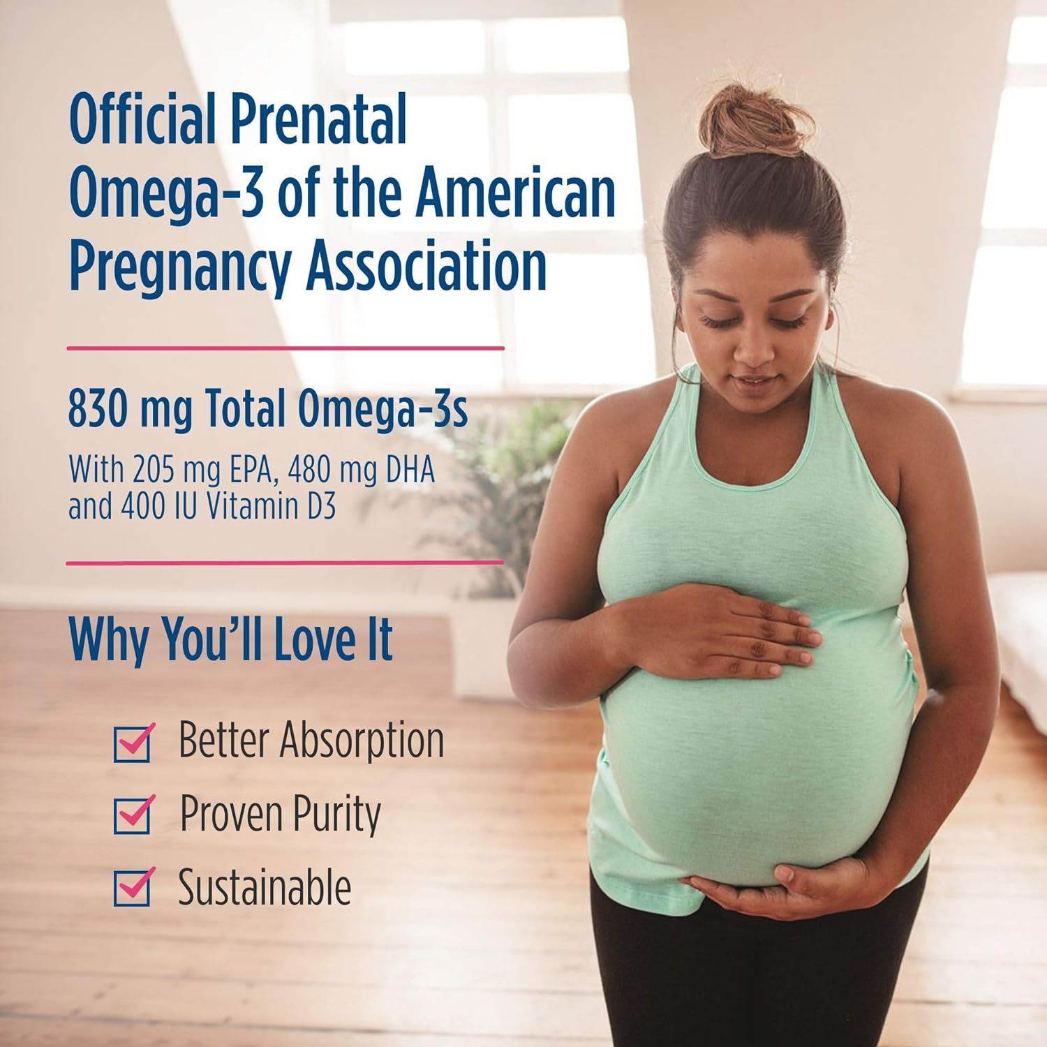 Nordic Naturals Pro Prenatal DHA, Unflavored - 830 mg Omega-3 + 400 IU Vitamin D3-90 Soft Gels - Supports Brain Development in Babies During Pregnancy  Lactation - Non-GMO - 45 Servings