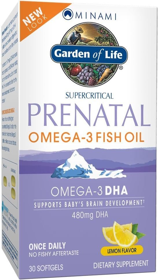 Garden of Life Minami Natural Prenatal DHA Omega 3 Fish Oil Supplement Softgels, Lemon, 30 Count