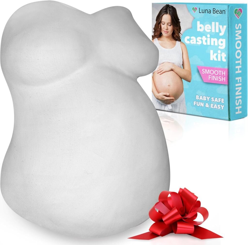 Luna Bean Belly Casting Kit Pregnancy, Deluxe Belly Cast with Smooth Finish - Gift for Expecting Mom, Baby Nursery Décor, Mothers Day Keepsake, Mom to Be Gift, Pregnant Mom Gifts