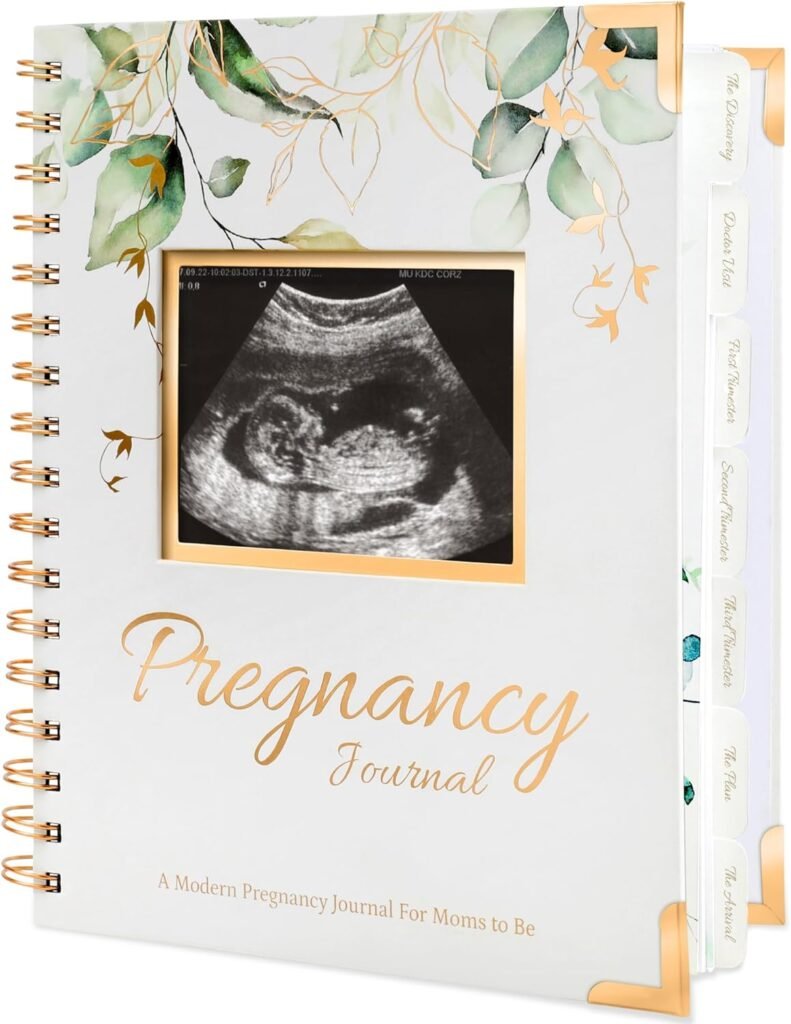 Pregnancy Journal Memory Book - 90 Pages Hardcover Pregnancy Book, Pregnancy Planner, Pregnancy Journals for First Time Moms, Baby Memory Book, Mom Book Diary, Ultrasound Baby Book Memory (Alpine)