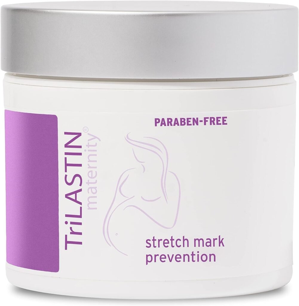 TriLASTIN Maternity Stretch Mark Prevention Cream - Paraben-Free, Hypoallergic, and Safe for Pregnancy - 4 oz