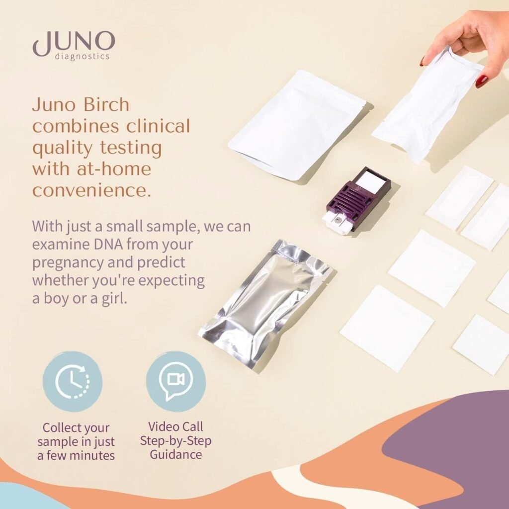 JunoDx – Juno Birch Fetal Gender Test – Learn The Gender of Your Baby as Early As 7 Weeks – at-Home Test Kit