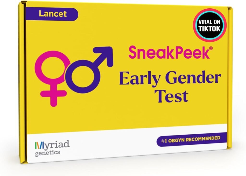 SneakPeek® DNA Test Gender Prediction - Know Baby’s Gender at 6 Weeks with 99.9% Accuracy¹ - Lab Fees Included - Early Boy or Girl Reveal Home Kit (Lancet)