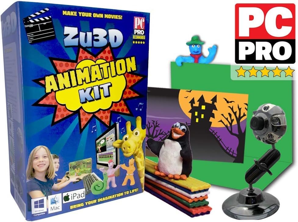 Zu3D Complete Stop Motion Animation Software Kit For Kids Includes Camera Handbook And Two Software Licenses Works On Windows Apple Mac OS X And iPad iOS