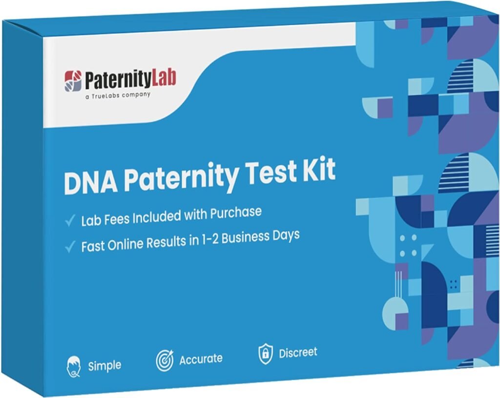 PaternityLab DNA Paternity Test Kit- Lab Fees  Shipping Included - Results in 1-2 Business Days - at Home Collection Kit for 1 Child + 1 Alleged Father