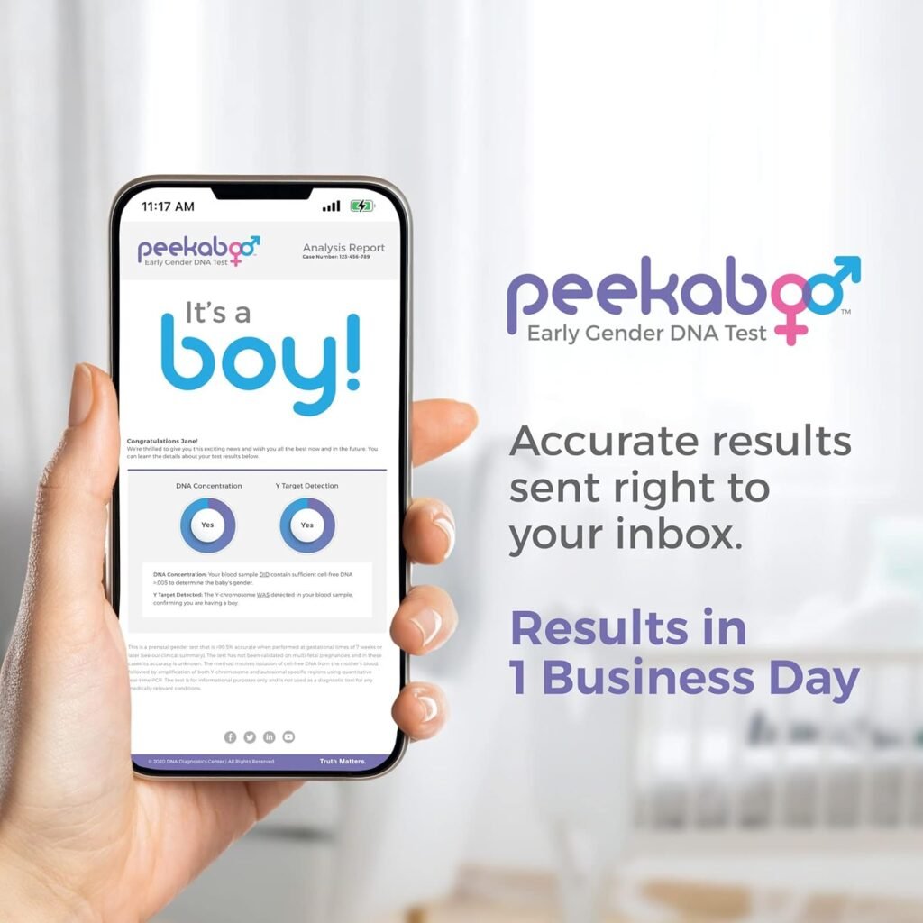 Peekaboo Early Gender at Home DNA Test, Over 99% Accurate, Test as Early as 6 Weeks Pregnant, Includes Lab Fee