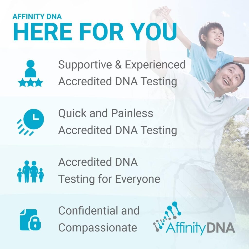 AffinityDNA Paternity DNA Test Kit | 99.99% Accurate Genetic Swab Test | Complete Kit with No Extra Fees | Paternity Home DNA Testing Kits for Father, Mother and 1 Child | Results in 4 Business Days