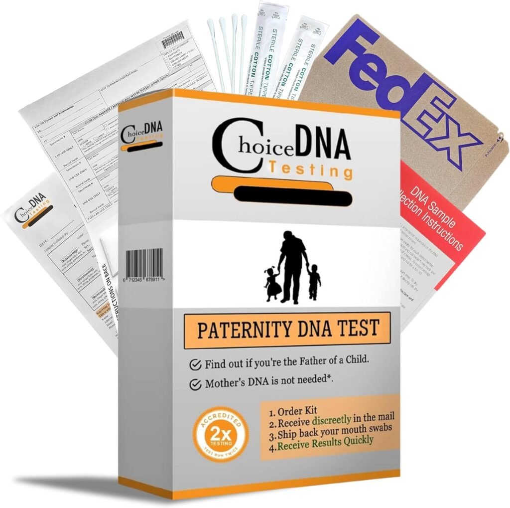 Choice DNA Paternity DNA Testing Kit, Paternity Test for Child and Father with 4 Swabs Per Person, DNA Kit with All Lab Fees Included, Paternity Test Kit at Home, Fast Private Results