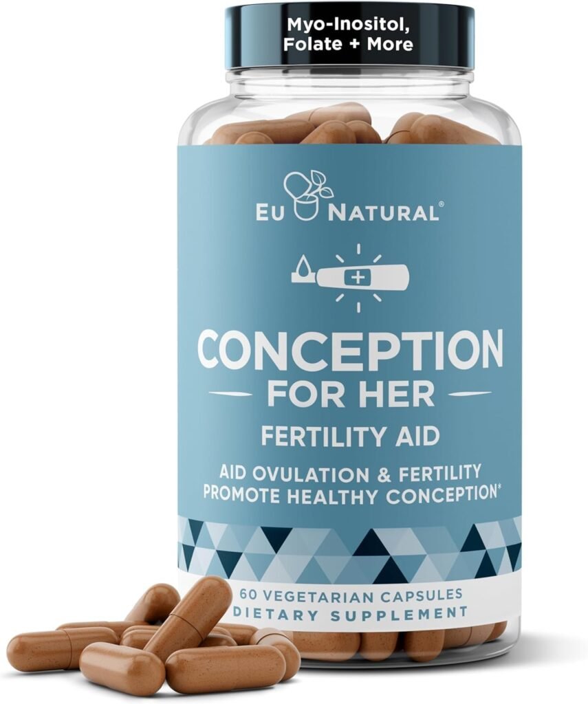 Conception Fertility Supplements for Women – Prenatal Vitamins – Promote Hormone Balance, Cycle Consistency, Aid Ovulation – Myo-Inositol, Folate, Folic Acid, Vitex – 60 Vegetarian Soft Capsules