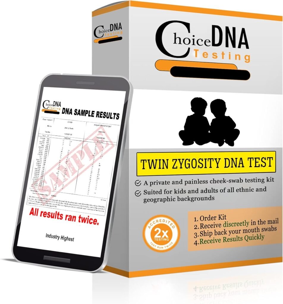 Express Twin Zygosity DNA Home Test Kit 3-6 Day Lab Results for 2 Twins - Free Return Shipping