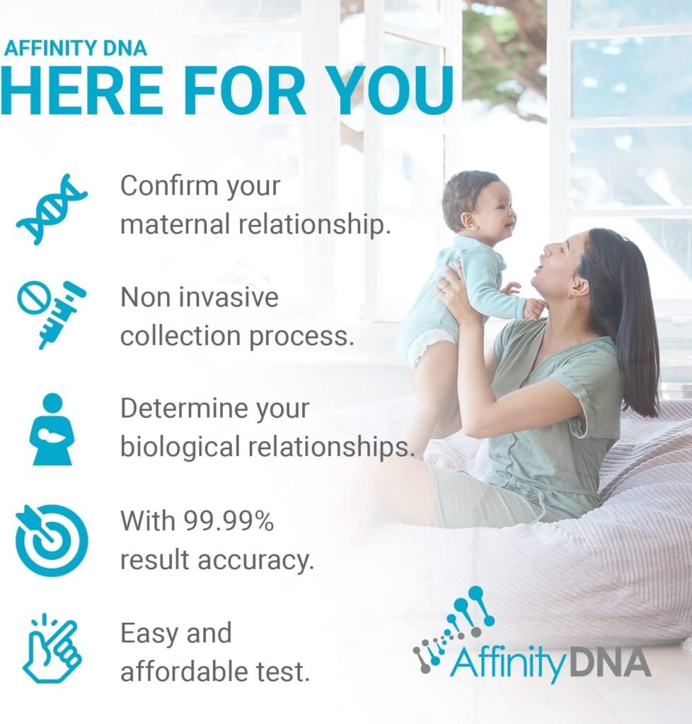 Maternity DNA Testing Kit - 99.99% Accurate Genetic Swab Test | 21 Loci Maternity Home DNA Test Kits for Mother  1 Child | Results in 4 Working Days | A Complete Kit with No Extra Fees