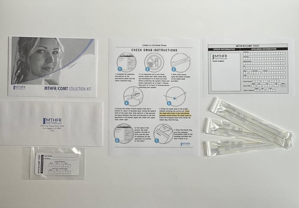 MTHFR  COMT Collection Kit, Methylation Test, Comes with Results Interpretation and Live Support - Fast Results - Methylation Genes MTHFR (C677T and A1298C), COMT. 2nd Gene at a Discount.