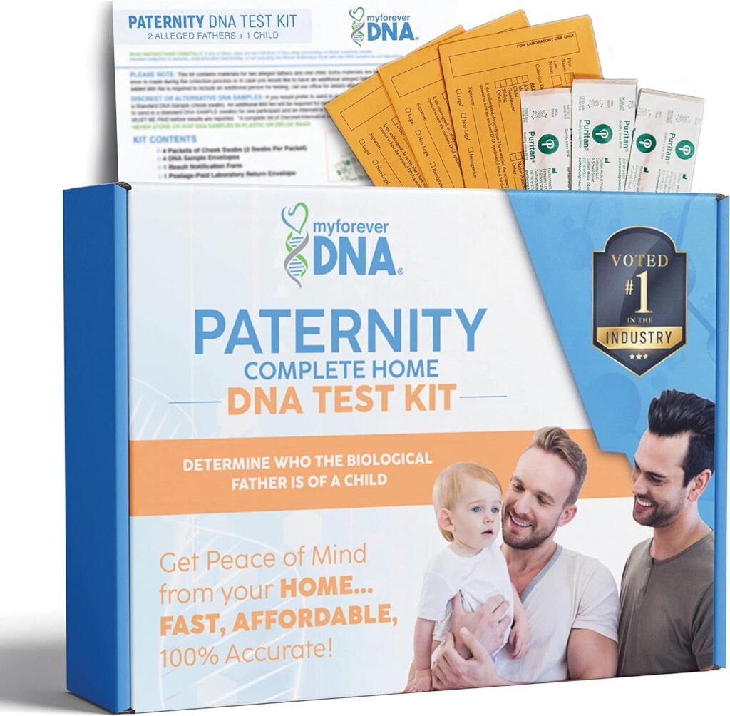 Paternity DNA Collection Kit (2 Alleged Fathers + 1 Child) - Includes All Lab Fees  Shipping to Lab - Up to 34 DNA (Genetic) Markers Tested - Accurate Results in 1-3 Business Days.