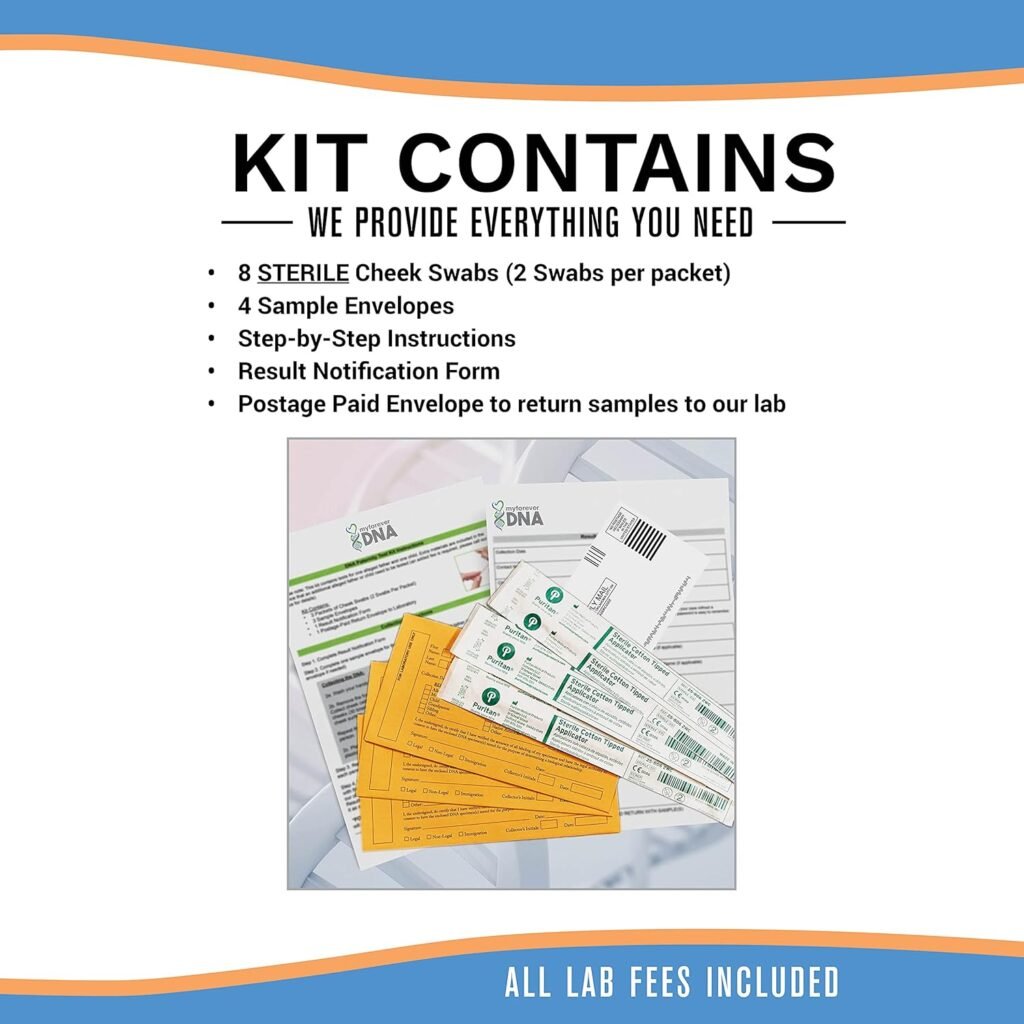 Paternity DNA Collection Kit (2 Children + 1 Alleged Father) - All Lab Fees  Shipping Included - 24 DNA (Genetic) Markers Tested - Accurate Results in 1-3 Business Days