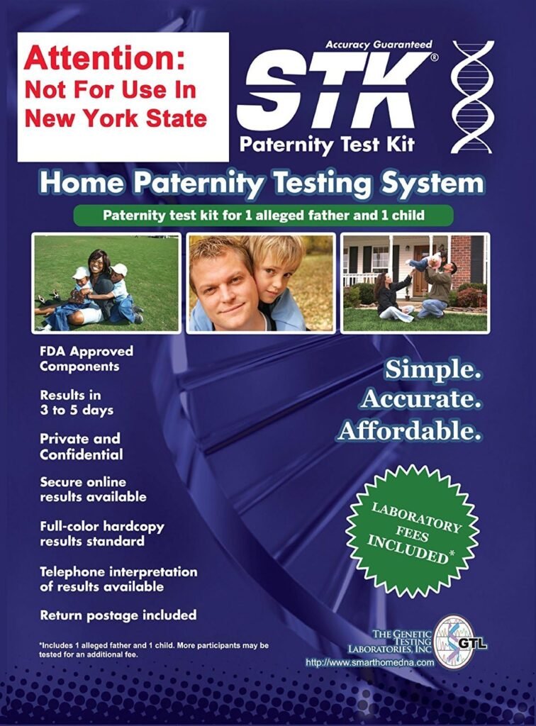 STKs Paternity Test Kit - Includes All LAB FEES and Free Return Mailer for 99.999% Accurate 2-Person Testing