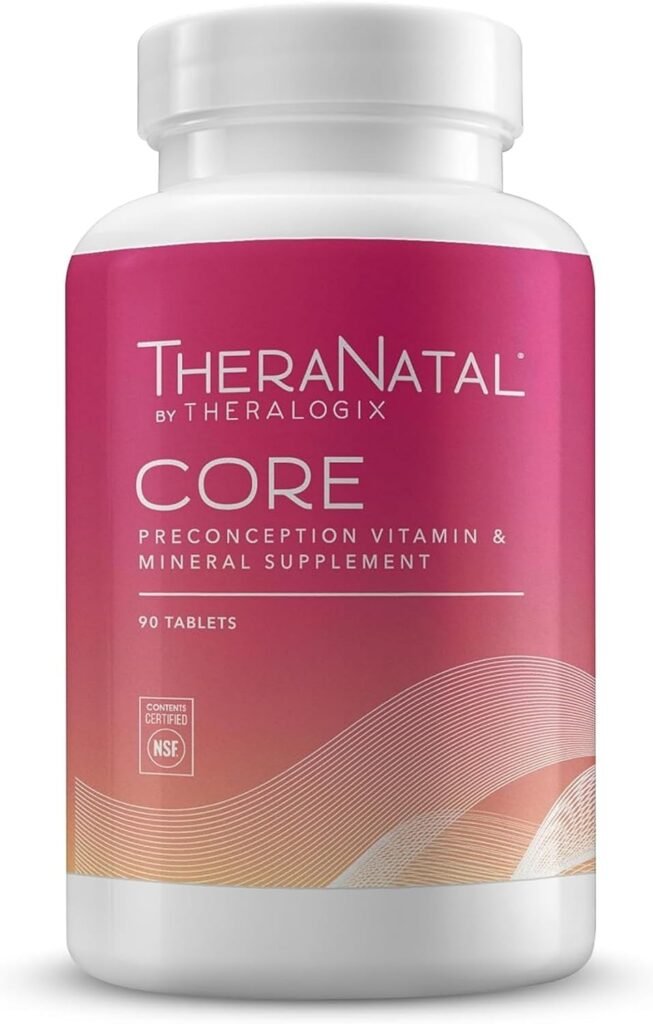 Theralogix TheraNatal Core Preconception Vitamin Supplement - 90-Day Supply - Fertility Support Supplement with Folate, Vitamin D3, Choline  More* - NSF Certified - 90 Tablets