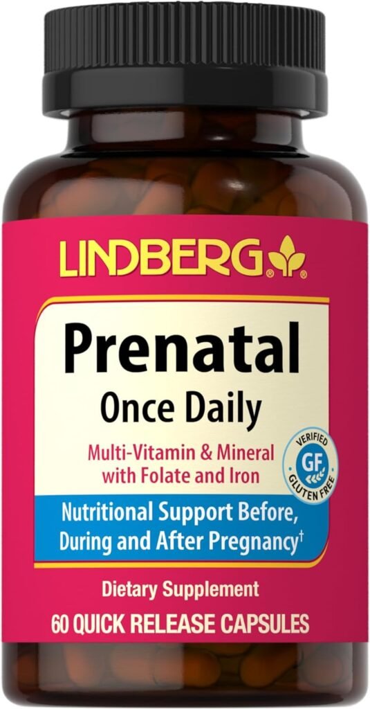 Prenatal Vitamins for Women | 60 Capsules | Multivitamin  Mineral with Folate and Iron | Once Daily Supplement | Non-GMO, Gluten Free