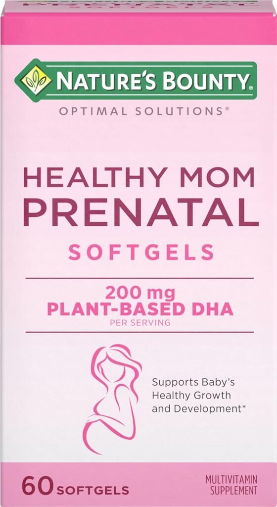 Natures Bounty Prenatal Multivitamin, Dietary Supplement, Supports Babys Healthy Growth and Development, 60 Softgels